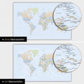 Politische Weltkarte in Farbe Multicolor Atlas mit zweidimensionalen Meerestiefen