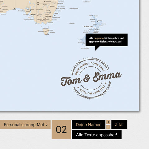 Alternatives Motiv für eine Personalisierung mit deinem Namen auf einer Politische Weltkarte in Farbe Multicolor Atlas