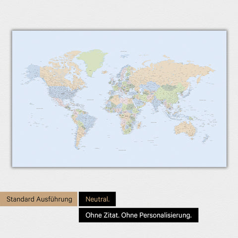 Weltkarte Poster in neutraler Standard-Ausführung und Farbe Multicolor Atlas