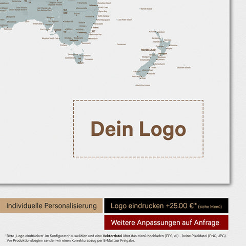 World Map TRAVEL® Design Premium Poster – Multicolor Light