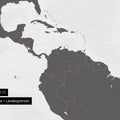 Detailansicht einer Foto-Tapete Weltkarte in Farbe Grau-Weiß mit Ländergrenzen