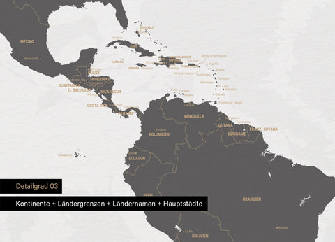Weltkarte Foto-Tapete in Grau-Weiß mit Grenzen und Ländernamen