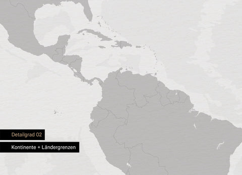 Detailansicht einer Foto-Tapete Weltkarte in Farbe Hellgrau mit Ländergrenzen
