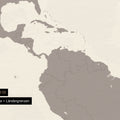 Detailansicht einer Foto-Tapete Weltkarte in Farbe Braun-Grau mit Ländergrenzen
